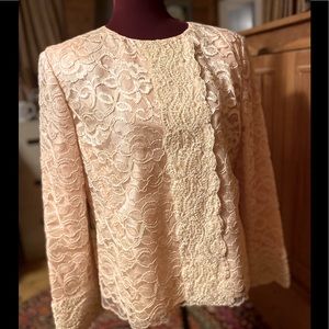 CHRISTIAN DIOR Vtg Lace exquisite! formal Jacket VINTAGE Circa 70s